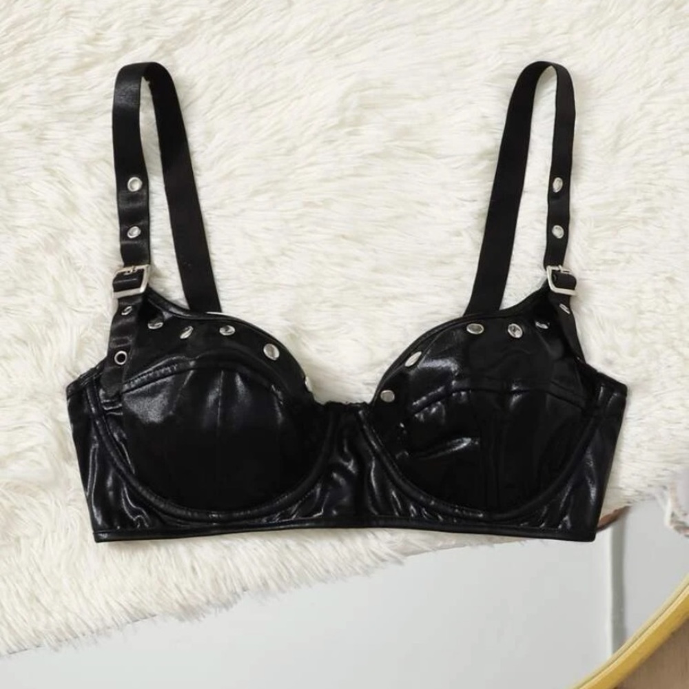 Black studded bra